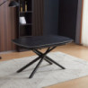 Tavolo girevole allungabile Astrid ceramica marmo nero opaco