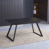 Tavolo allungabile Shelton piano legno nero gambe metallo nero