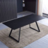 Tavolo allungabile Shelton piano legno nero gambe metallo nero