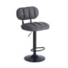 Sgabello Tati ecopelle grigio e gamba metallo nero design moderno
