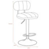 Sgabello Tati ecopelle grigio e gamba metallo nero design moderno