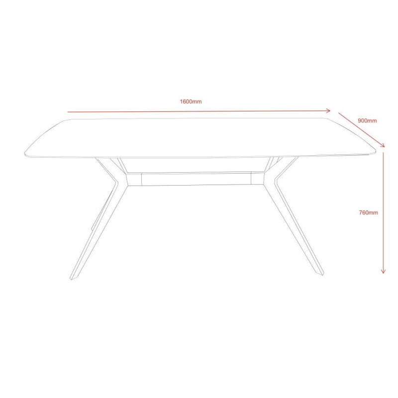 Tavolo fisso Callista piano ceramica effetto marmo grigio lucido