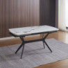 Tavolo allungabile Riley ceramica effetto marmo bianco lucido