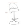 Sgabello Lisa ecopelle grigio e gamba metallo inox moderno