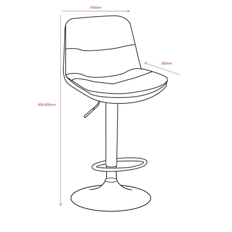 Sgabello Paco ecopelle tortora e gamba metallo inox moderno