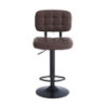 Sgabello Mavi ecopelle brown e gamba metallo nero moderno
