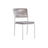 Sedia Modena Set B Alluminio Bianco E Corda Beige Moia