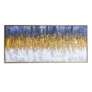 Quadro astratto su tela con cornice oro moderno elegante