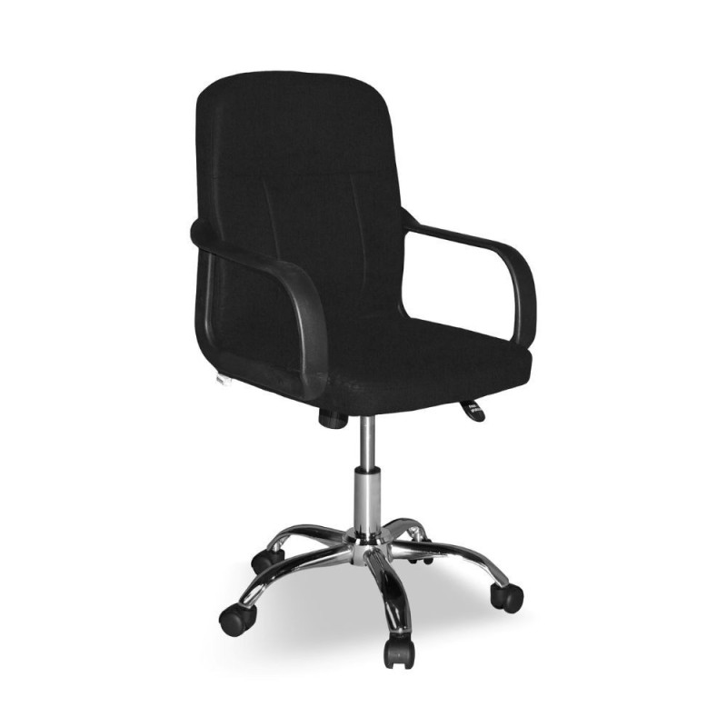 Poltrona da ufficio PC116P tessuto nero base cromata ergonomica