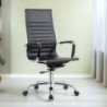 Poltrona per ufficio CR552H PVC nero base cromata moderna