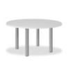 Tavolo tondo Manila 120x120 cm bianco gambe acciaio alluminio