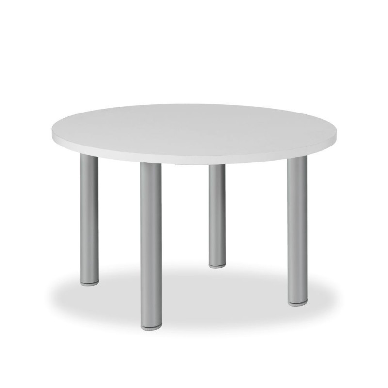 Tavolo tondo Manila 90x90 cm bianco gambe acciaio alluminio