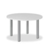 Tavolo tondo Manila 90x90 cm bianco gambe acciaio alluminio