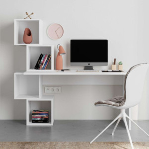 Scrivania Balance full bianco moderna e compatta per ufficio