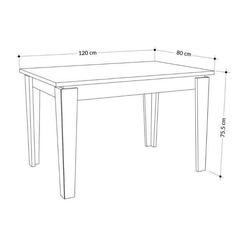 Tavolo allungabile Megaron retro grey 120x80 cm moderno e solido
