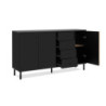 Madia Monza 51C 3 ante 4 cassetti nero listelli rovere moderna
