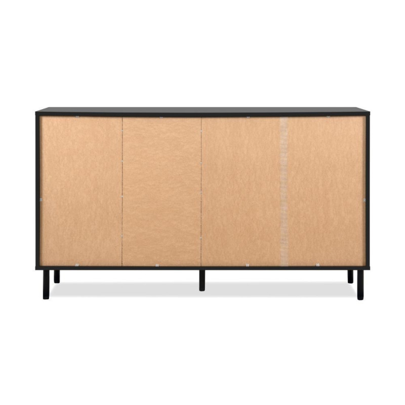 Madia Monza 51C 3 ante 4 cassetti nero listelli rovere moderna