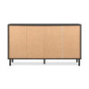 Madia Monza 51C 3 ante 4 cassetti nero listelli rovere moderna