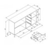 Madia Monza 51C 3 ante 4 cassetti nero listelli rovere moderna