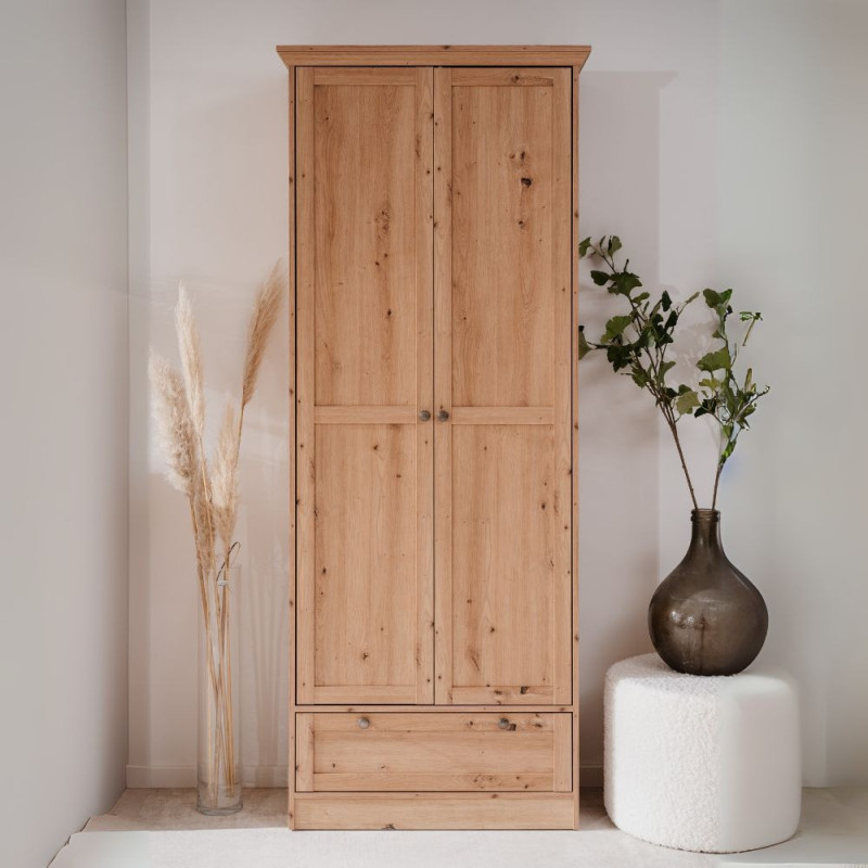 Armadio Timber 40A rovere anticato 2 ante 1 cassetto elegante