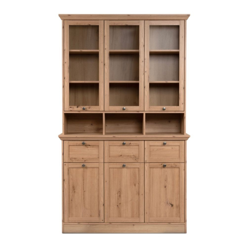 Credenza con vetrina Timber 54A rovere anticato elegante living