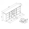 Credenza Timber 51A 4 ante 4 cassetti rovere anticato moderna