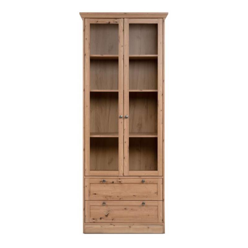 Vetrina Timber 52A 2 ante 2 cassetti rovere anticato elegante