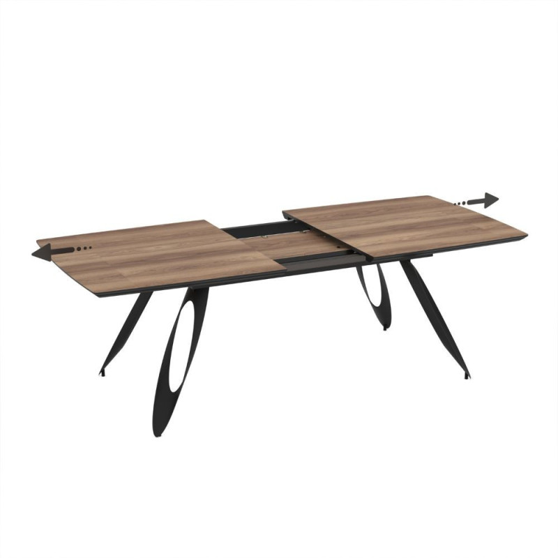 Tavolo allungabile Merkur top rovere hazar gambe nere moderno