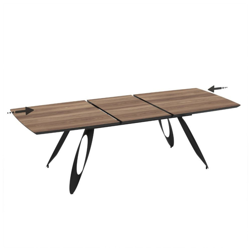 Tavolo allungabile Merkur top rovere hazar gambe nere moderno