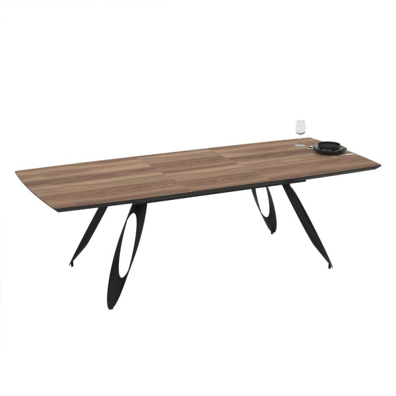 Tavolo allungabile Merkur top rovere hazar gambe nere moderno