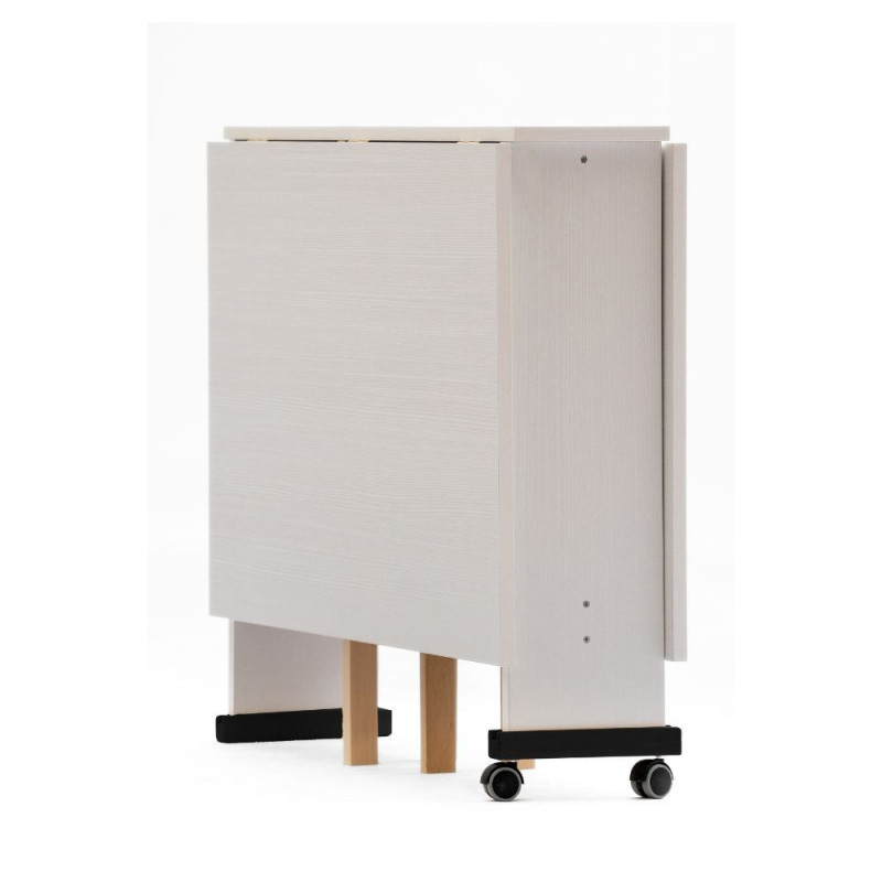 Tavolo salvaspazio Trio pieghevole 140x90x78 bianco frassinato
