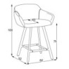 Sgabello Mey tessuto tortora gambe metallo nere moderno