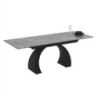 Tavolo allungabile Libra ceramica marmo grigio gambe nere moderno