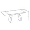 Tavolo allungabile Libra ceramica marmo grigio gambe nere moderno