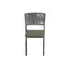 Sedia Modena Set B Alluminio Antracite E Corda Verde Moia