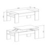 Tavolino da caffè Tinus piano sollevabile beton rustica moderno