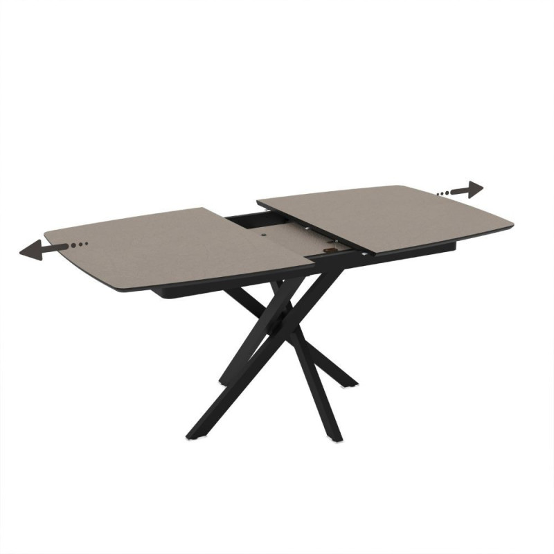 Tavolo allungabile Filis grigio tortora gambe metallo nero moderno