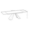 Tavolo allungabile Monza top ceramica marmo bianco gambe nere