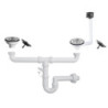 Sifone 2 vie lavelli quarzo pilettone eco troppopieno inox