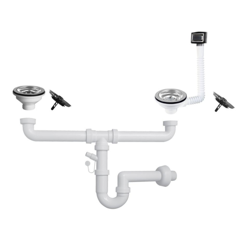 Sifone 2 vie pilettone eco attacco lavastoviglie cucina
