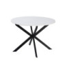 Tavolo rotondo allungabile Rut piano bianco gambe metallo nero