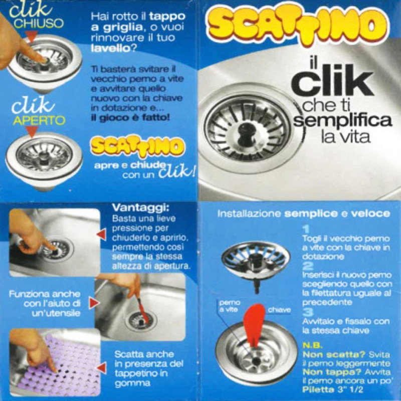 Set 18 scattini tappo a griglia universale per lavelli cucina