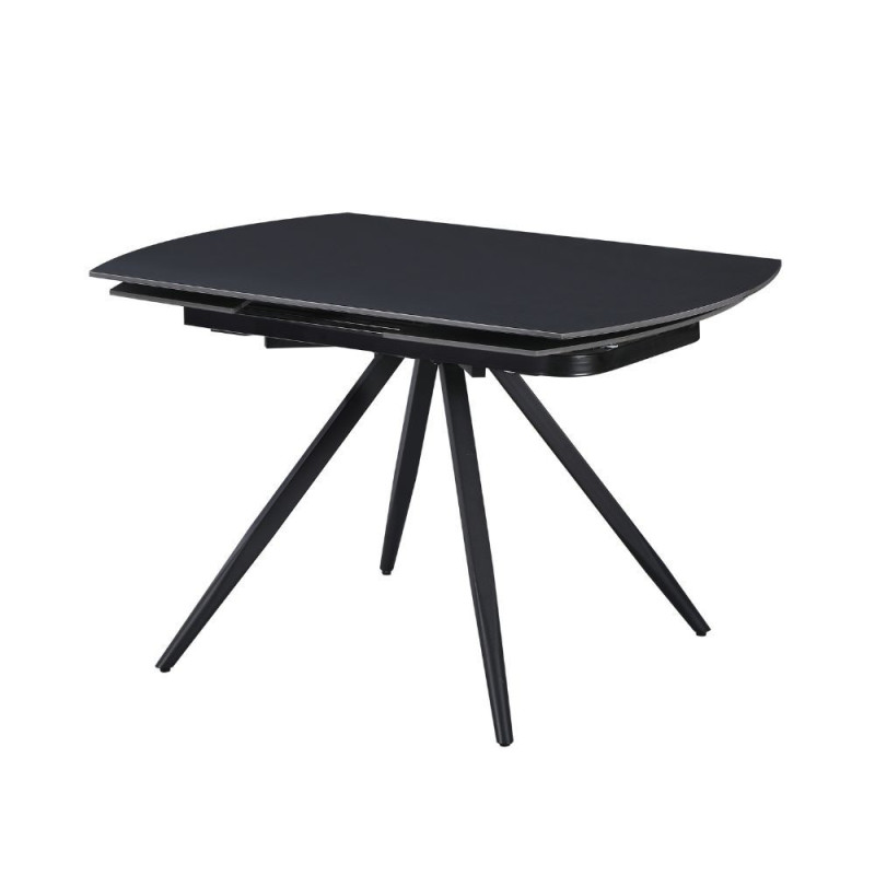 Tavolo girevole allungabile Kitti ceramica nero opaco e metallo