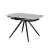 Tavolo girevole allungabile Kitti ceramica larice beige e metallo