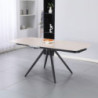 Tavolo girevole allungabile Kitti ceramica marmo travertino nero