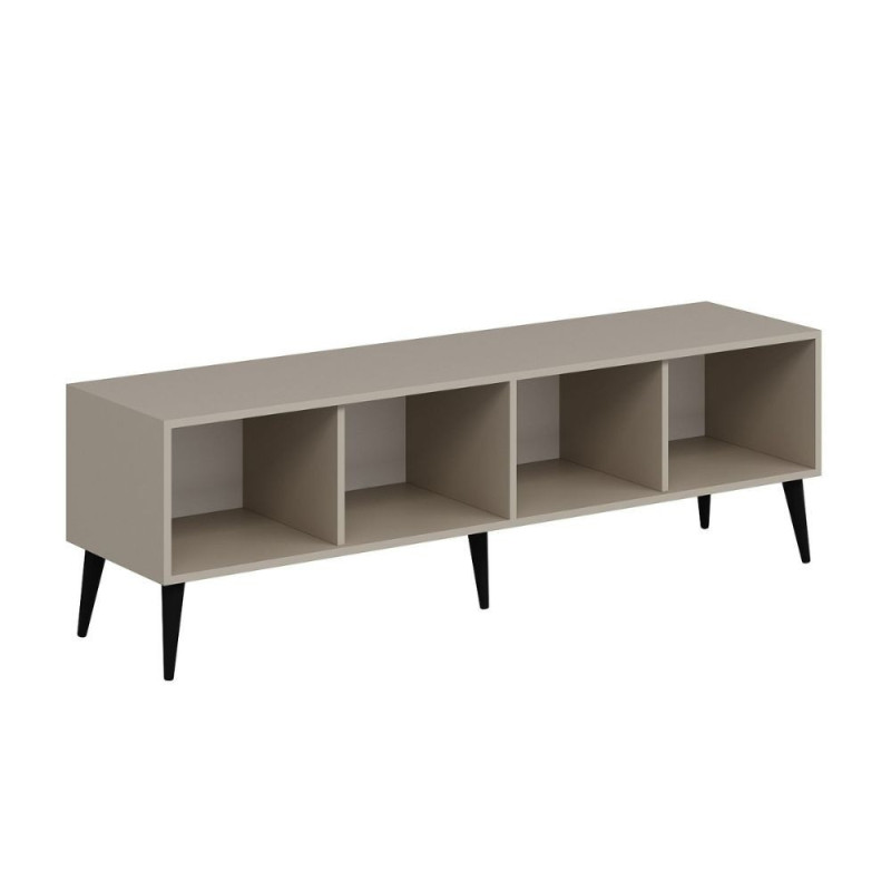 Porta TV Prime 4 ante cashmere maniglie e piedini neri moderno