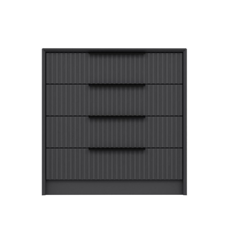Cassettiera Kale 4 cassetti incassati effetto cannettato antracite