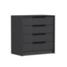 Cassettiera Kale 4 cassetti incassati effetto cannettato antracite