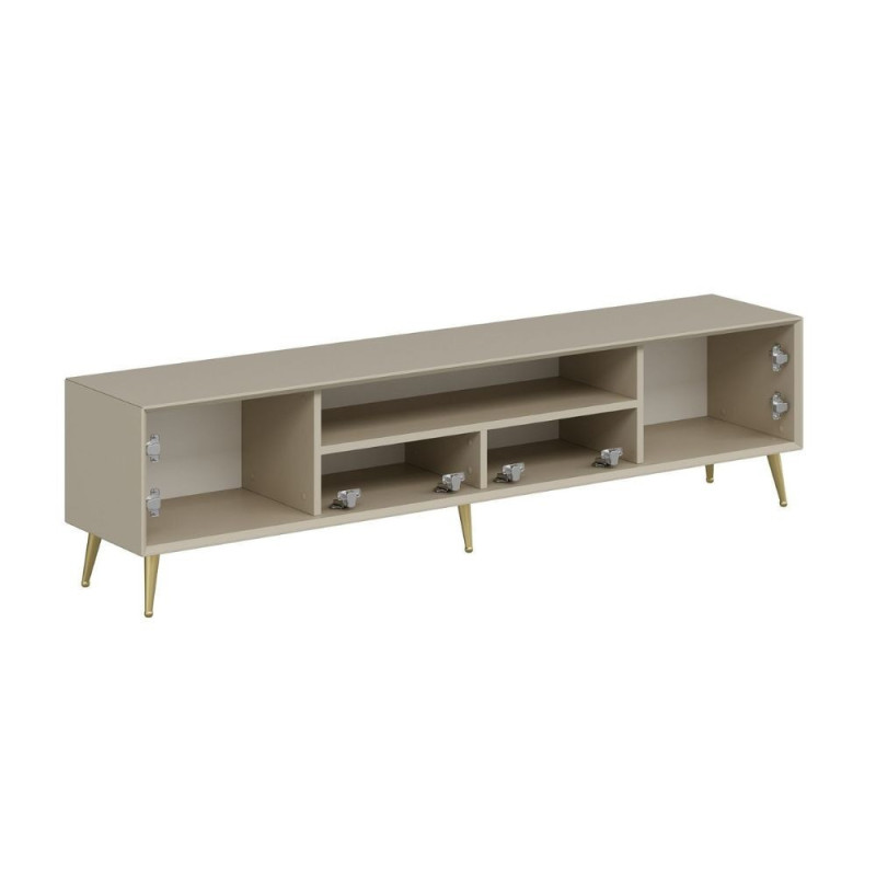 Porta TV Kale 4 ante effetto cannettato cashmere oro moderno