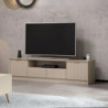 Porta TV Kale 4 ante effetto cannettato nicchia oro moderno